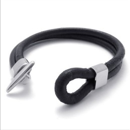 Vakkundige Vervaardiging Delicate Kleuren Betrouwbare Kwaliteit Titanium Leren Armband