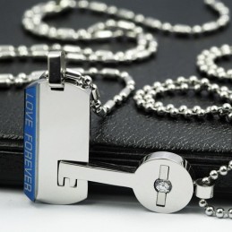 Titanium Kettinghanger Met Slot En Sleutel Voor Geliefden