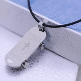 Mode Cadeau Snowboard Bijbel Titanium Ketting Hanger
