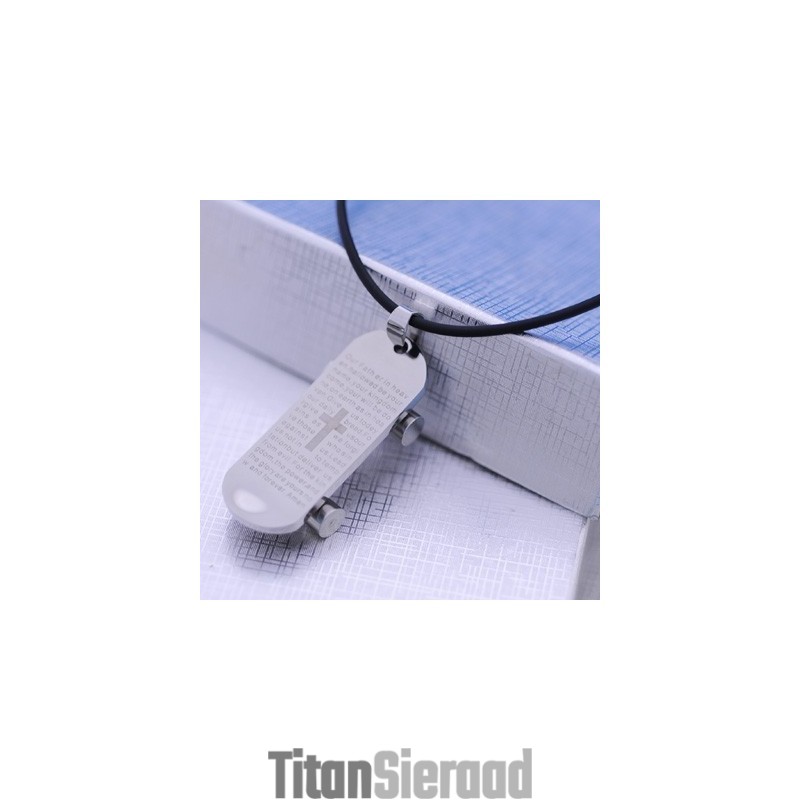 Mode Cadeau Snowboard Bijbel Titanium Ketting Hanger