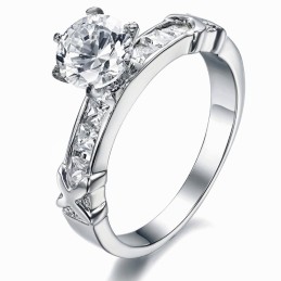 Kwaliteit En Kwantiteit Gegarandeerde Vrouwelijke Titanium Ring Met Strass