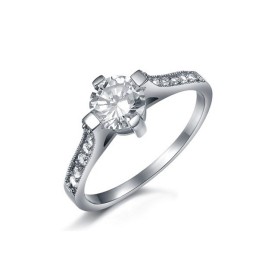 Duurzame Vrouwelijke Titanium Ring Met Strass