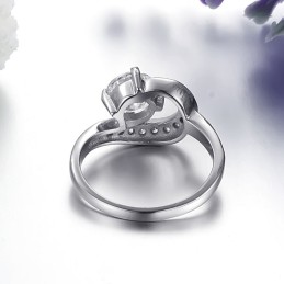 Hoogwaardige Dames Titanium Ring Met Strass