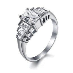 Stabiele Kwaliteit Vrouwelijke Titanium Ring Met Strass