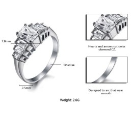 Stabiele Kwaliteit Vrouwelijke Titanium Ring Met Strass