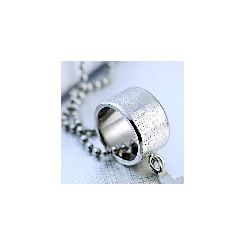 Mode Cadeau Ring En Kruis Titanium Ketting Hanger Mode Cadeau Ring En Kruis Titanium Ketting Hanger