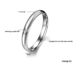 Betrouwbare Kwaliteit Vrouwelijke Titanium Ring Met Strass