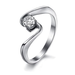 Wereldwijd Bekende Dames Titanium Ring Met Strass