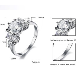 Hoogwaardige Titanium Ring Met Strass