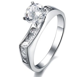 Stabiele Kwaliteit Vrouwelijke Titanium Ring Met Strass