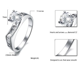 Stabiele Kwaliteit Vrouwelijke Titanium Ring Met Strass