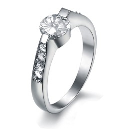 Stabiele Kwaliteit Vrouwelijke Titanium Ring Met Strass