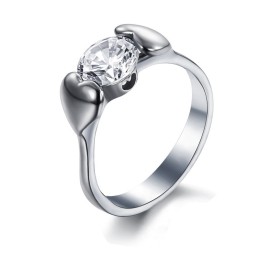 Stabiele Kwaliteit Vrouwelijke Titanium Ring Met Strass