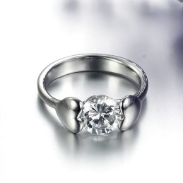 Stabiele Kwaliteit Vrouwelijke Titanium Ring Met Strass