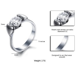 Stabiele Kwaliteit Vrouwelijke Titanium Ring Met Strass