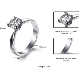 Betrouwbare Vrouwelijke Titanium Ring Met Strass