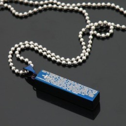 Mode Cuboid Blauwe Titanium Ketting Hanger Voor Heren