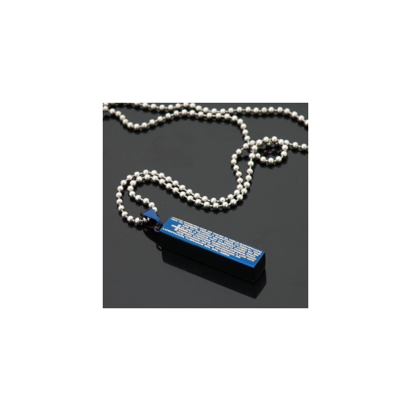 Mode Cuboid Blauwe Titanium Ketting Hanger Voor Heren