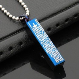 Mode Cuboid Blauwe Titanium Ketting Hanger Voor Heren