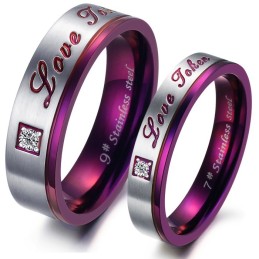 Paarse Titanium Ring Van Superieure Kwaliteit Voor Geliefden