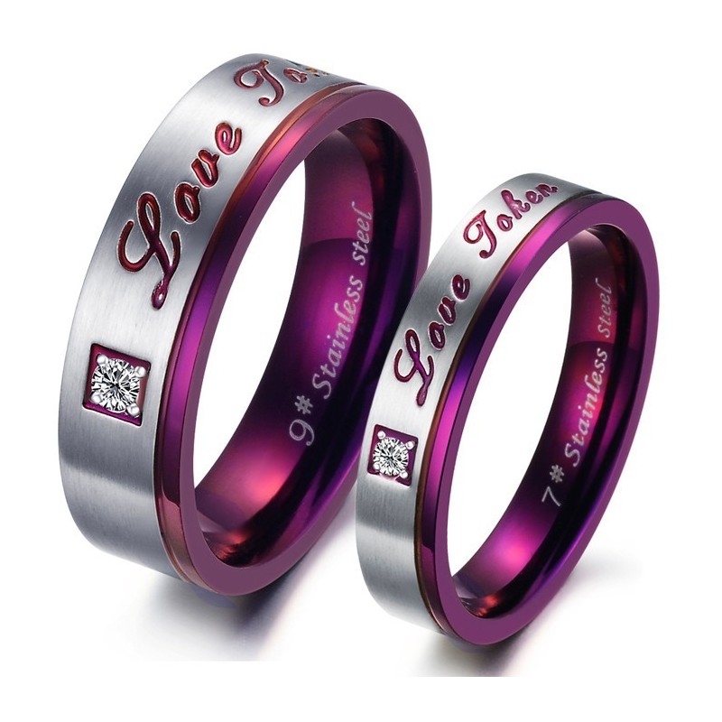 Paarse Titanium Ring Van Superieure Kwaliteit Voor Geliefden Paarse Titanium Ring Van Superieure Kwaliteit Voor Geliefden