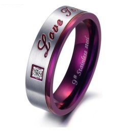 Paarse Titanium Ring Van Superieure Kwaliteit Voor Geliefden