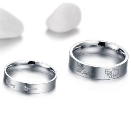 Hoogwaardige Titanium Ring Voor Geliefden Met Strass