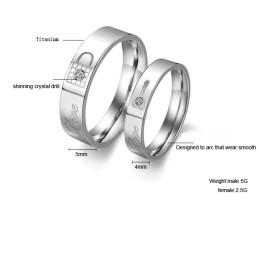 Hoogwaardige Titanium Ring Voor Geliefden Met Strass