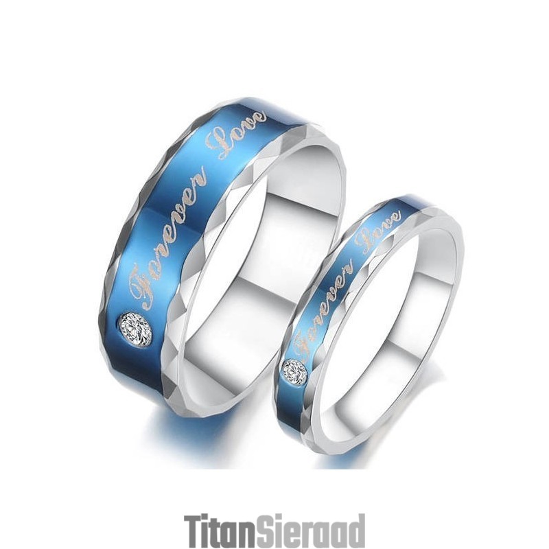 Duurzame Blauwe Titanium Ring Voor Geliefden Duurzame Blauwe Titanium Ring Voor Geliefden