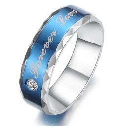 Duurzame Blauwe Titanium Ring Voor Geliefden
