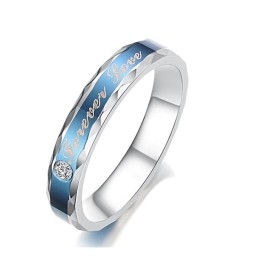 Duurzame Blauwe Titanium Ring Voor Geliefden