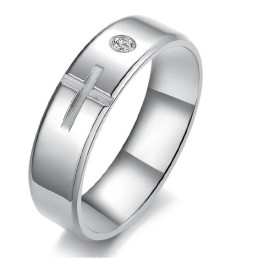 Stabiele Kwaliteit Kruis Titanium Ring Voor Geliefden