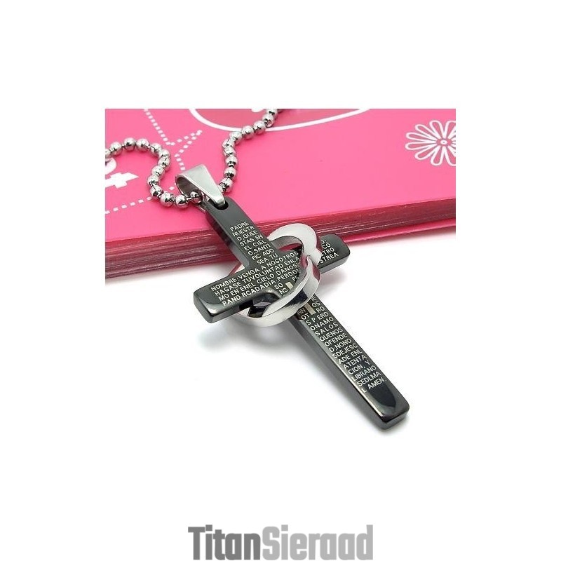 Cool Man Hart Kruis Bijbel Zwarte Titanium Stalen Ketting Hanger (Nieuw) Cool Man Hart Kruis Bijbel Zwarte Titanium Stalen Ketting Hanger (Nieuw)