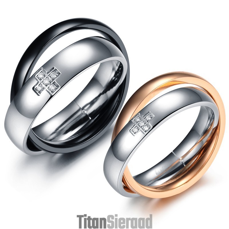 Stabiele Kwaliteit Kruis Titanium Ring Voor Geliefden Met Diamant Stabiele Kwaliteit Kruis Titanium Ring Voor Geliefden Met Diamant