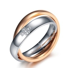 Stabiele Kwaliteit Kruis Titanium Ring Voor Geliefden Met Diamant