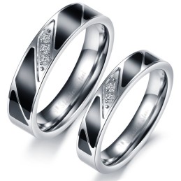 Hoogwaardige Titanium Ring Voor Geliefden Met Diamant