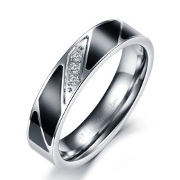 Hoogwaardige Titanium Ring Voor Geliefden Met Diamant