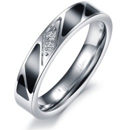 Hoogwaardige Titanium Ring Voor Geliefden Met Diamant