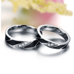 Hoogwaardige Titanium Ring Voor Geliefden Met Diamant