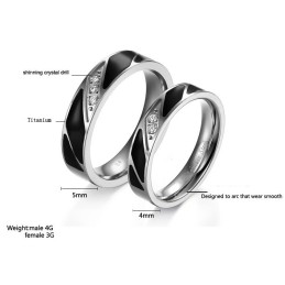 Hoogwaardige Titanium Ring Voor Geliefden Met Diamant