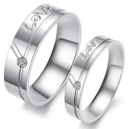 Wereldwijd Bekende Gelaagde Titanium Ring Voor Geliefden Met Strass