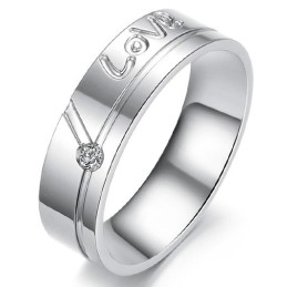 Wereldwijd Bekende Gelaagde Titanium Ring Voor Geliefden Met Strass