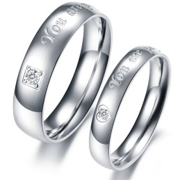 Kwaliteit En Kwantiteit Gegarandeerde Titanium Ring Voor Geliefden Met Strass