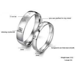 Kwaliteit En Kwantiteit Gegarandeerde Titanium Ring Voor Geliefden Met Strass