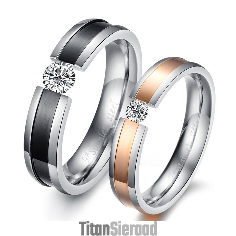 Betrouwbare Titanium Ring Voor Geliefden Met Strass