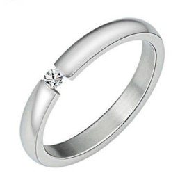 Hoogwaardige Zwart-Witte Titanium Ring Voor Geliefden Met Strass