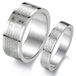 Uitstekende Kwaliteit Engelse Bijbel Titanium Ring Voor Geliefden