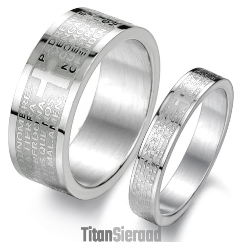 Uitstekende Kwaliteit Engelse Bijbel Titanium Ring Voor Geliefden Uitstekende Kwaliteit Engelse Bijbel Titanium Ring Voor Geliefden