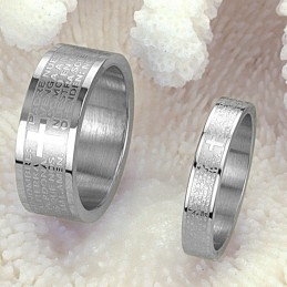 Uitstekende Kwaliteit Engelse Bijbel Titanium Ring Voor Geliefden