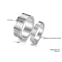 Uitstekende Kwaliteit Engelse Bijbel Titanium Ring Voor Geliefden